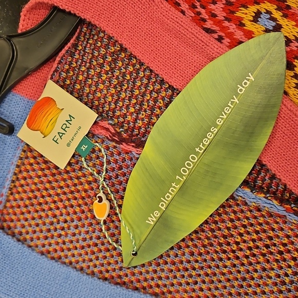 💕FARM RIO💕 Mixed Prints Cardigan  ~ Blue Tropical Magic + Tropical Stripes NWT - Picture 15 of 16